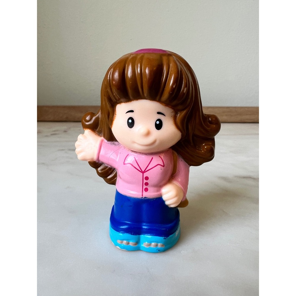 Fisher-Price Little People Mom Woman Figure in Pink Shirt Brown Hair 2015